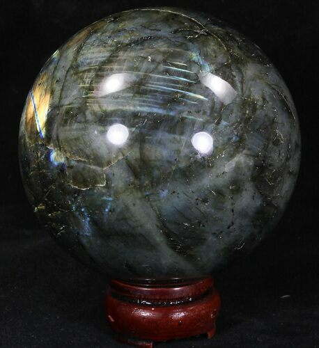 Flashy Labradorite Sphere - Great Color Play #32071